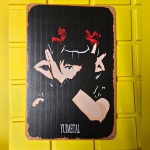 Yuimetal Metal Sign with Red and Black Design
